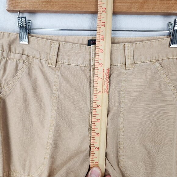 J Crew Pants Womens 8 Khaki Beige City Fit 100% Cotton Straight Leg Utility - Picture 5 of 12